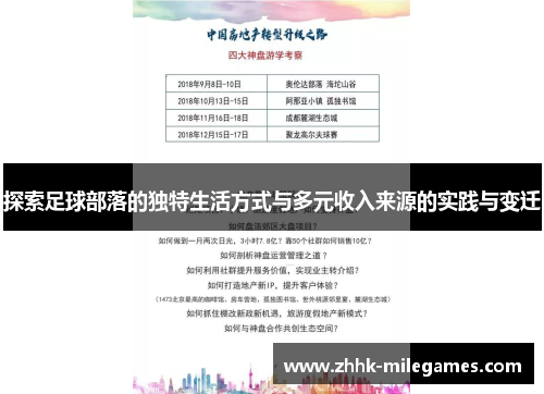 探索足球部落的独特生活方式与多元收入来源的实践与变迁